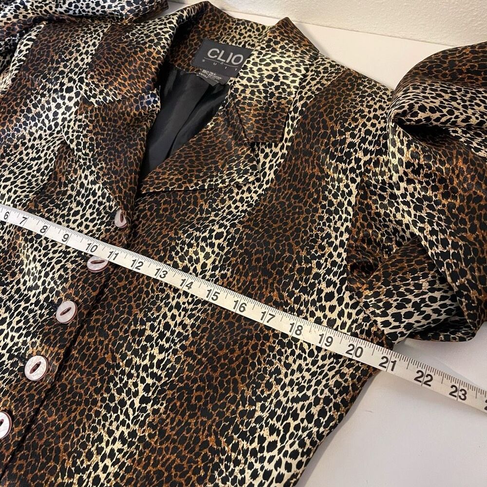 Vintage Clio 2 Suit Cheetah Print Blazer Size 12 - Picture 7 of 7